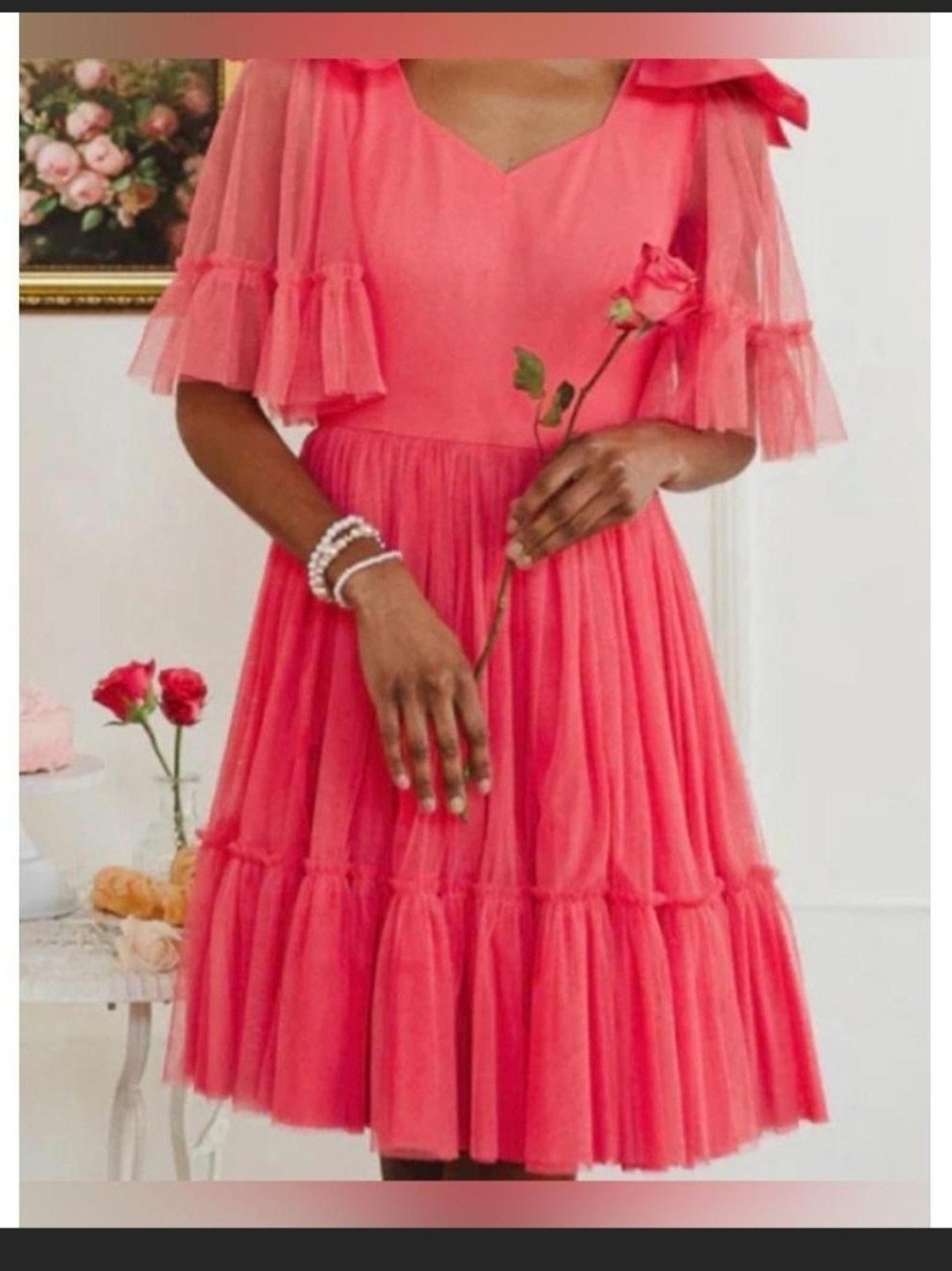 Ivy City Co XXS Serine Hot Pink Tulle Twirl Skirt Bow Details Garden Party